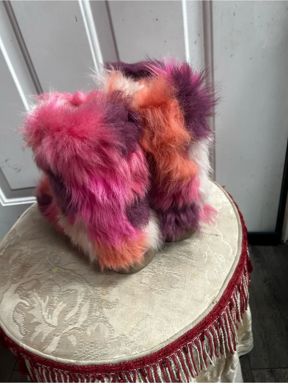 UGG Multicolor Shag it Crazy in Sunkiss Patch work Boots Sz 7